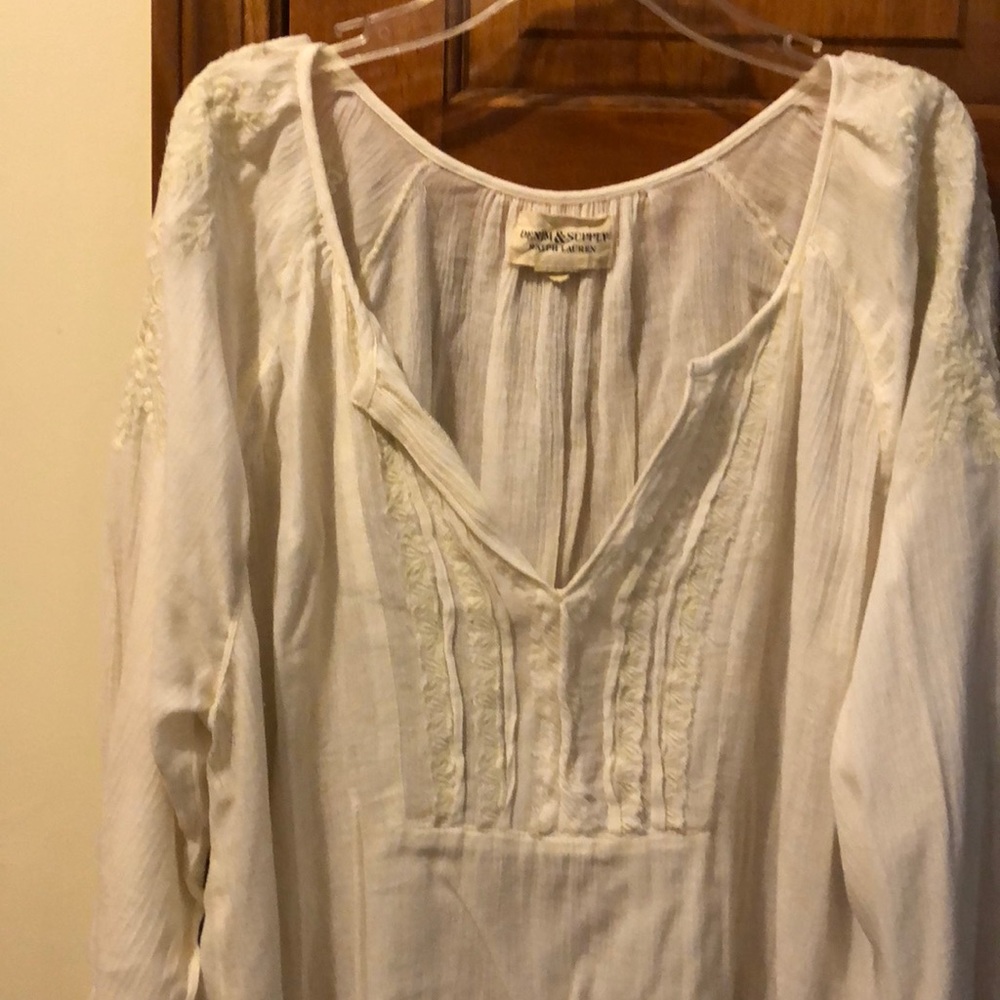 Cream peasant blouse